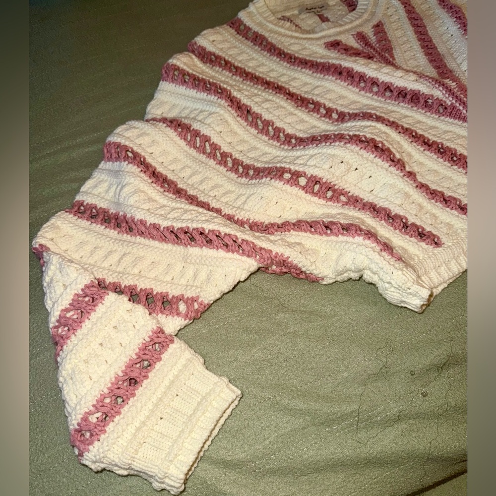 HAVEN STRIPE SWEATER by Another Love in Cherry Cream ๐ Size Small NWT - Picture 13 of 16